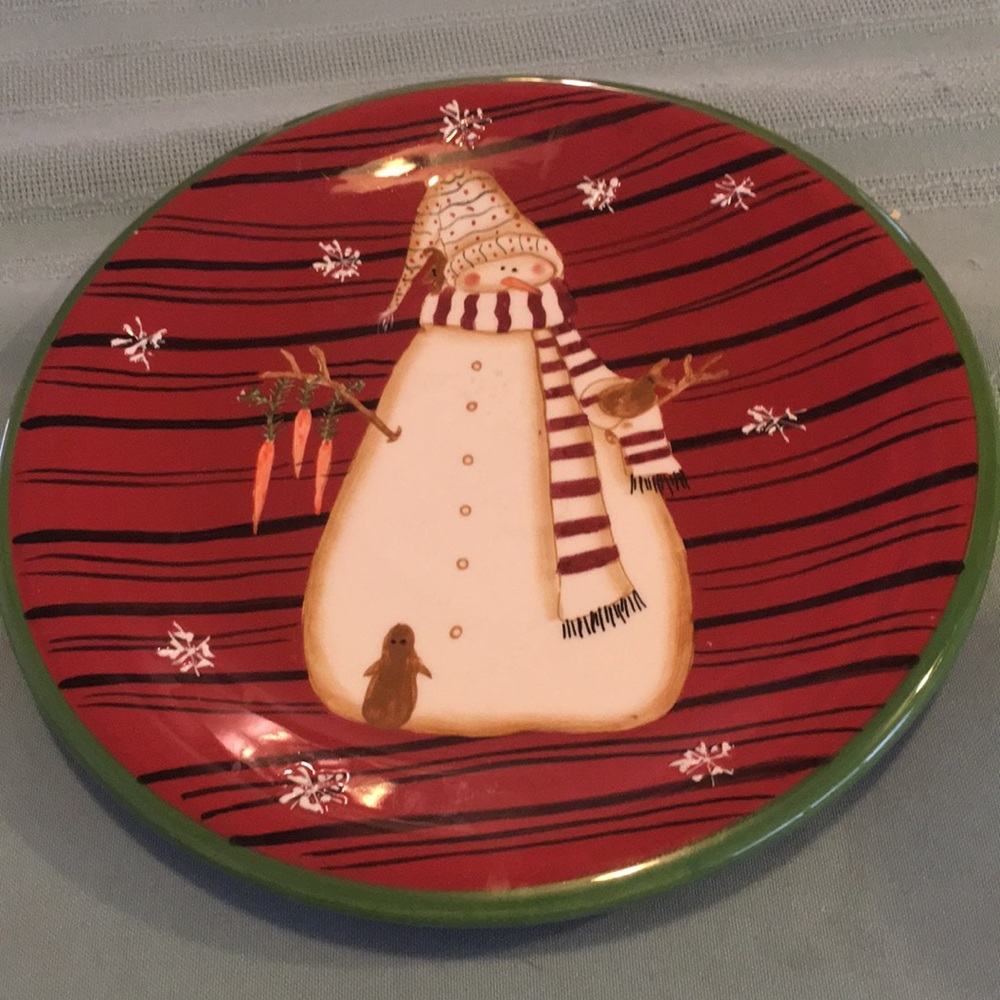 Snowmate Winter Snowman Plate NEW Noble Excellence
